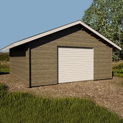 Autotalli AT30 Hirsitalli Nosto-Ovella, 30 m²